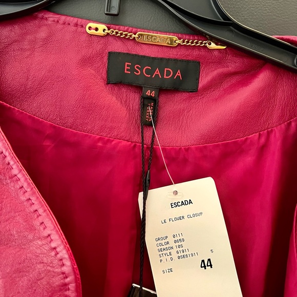 Brand new unused Burgundy Escada Leather Jacket - Picture 12 of 15